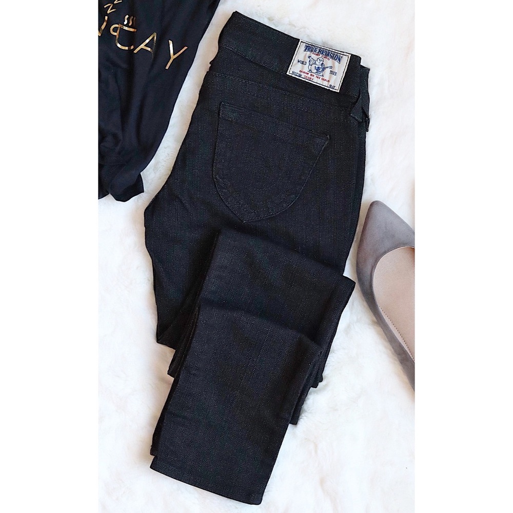 💕HP💕NBW True Religion Black Denim Skinny Jeans - Picture 1 of 16